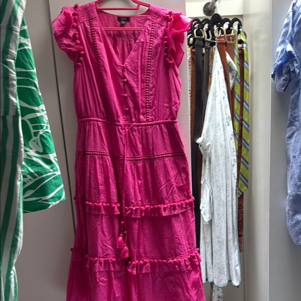 J. Crew Pink Midi Dress
